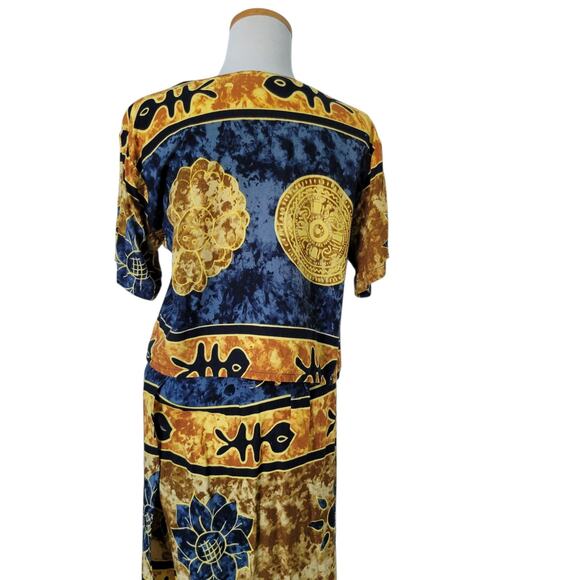 Polynesian Tribal Tiki Top& Maxi Skirt XL Twin Set - Picture 3 of 10